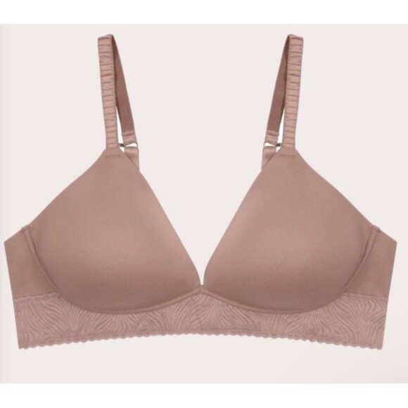 Vanity Fair Bra Size 40D Style 77164 Effortless Wireless Baked Blush Pink - Picture 9 of 11